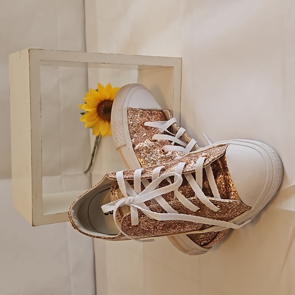 Converse Glitter Chuck Taylor All Star Junior. Dust Pink Glitter Size 2. - Picture 15 of 16